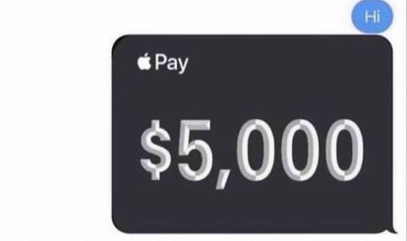 Apple Pay Transfer $5000